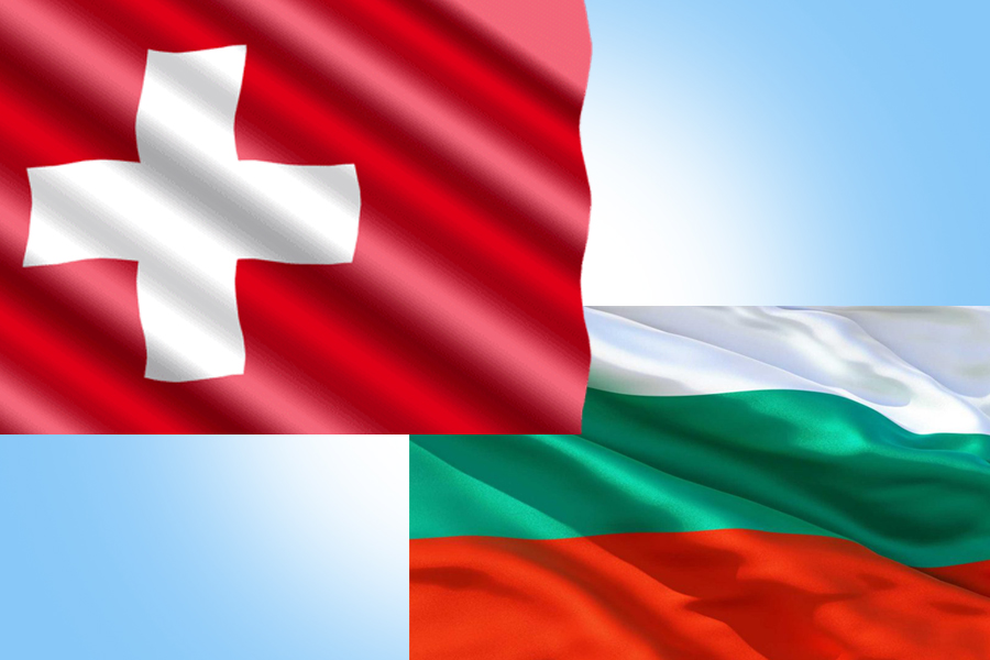 знамената на Швейцария и България